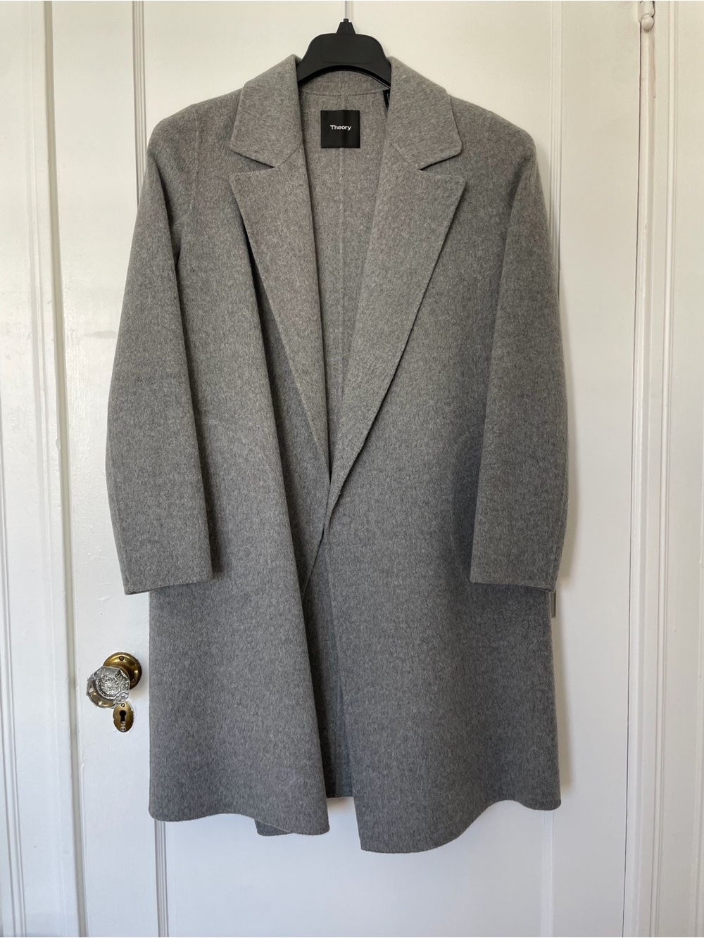 Theory Long Coat in Double-Faced Wool Cashmere